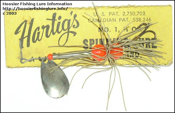 Hartig Spinner lure on card